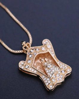 Holy Mary Zirconia Pendant Necklace