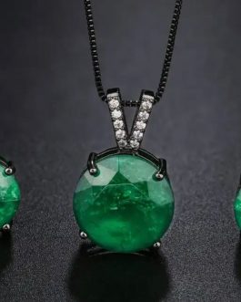 Green Fusion Stones Jewelry Set