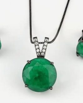 Green Fusion Stones Jewelry Set